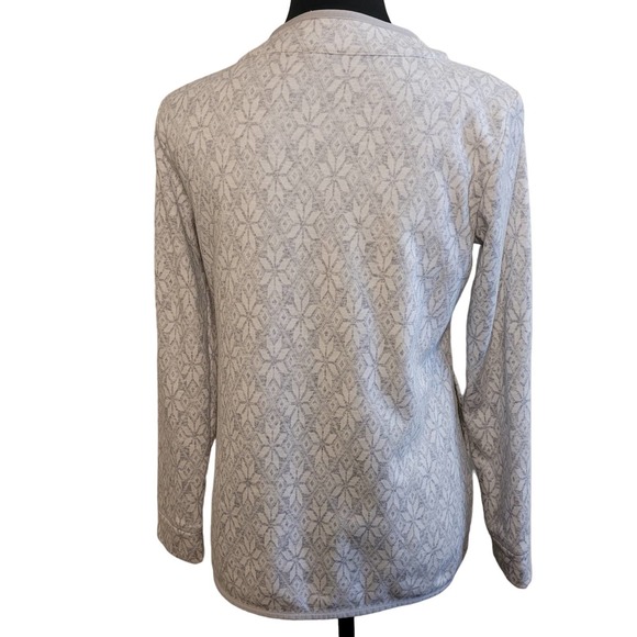 T By Talbots Women's Pullover Sweatshirt Gray Poinsettia Stretch Zipper Size XS - Picture 3 of 10